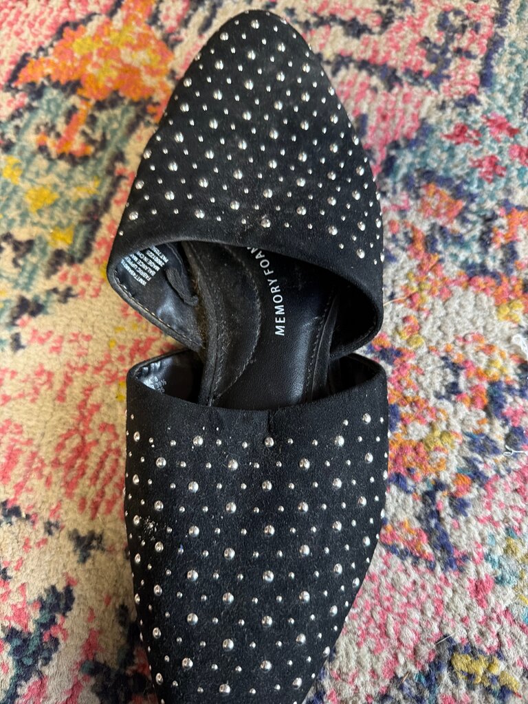 Black Studded Slip-On Shoes