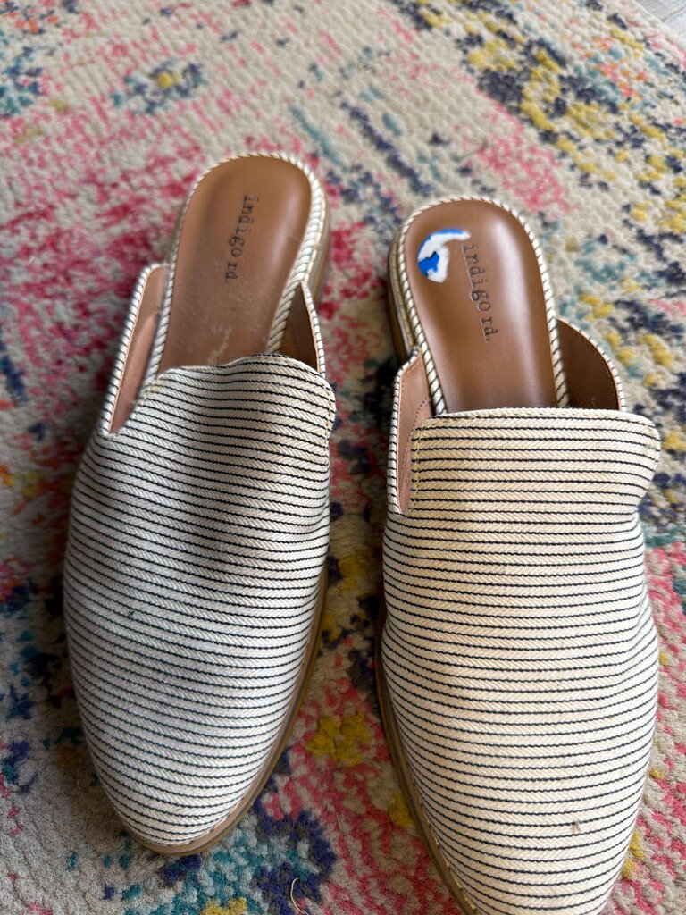 Indigo Striped Slip-On Shoes