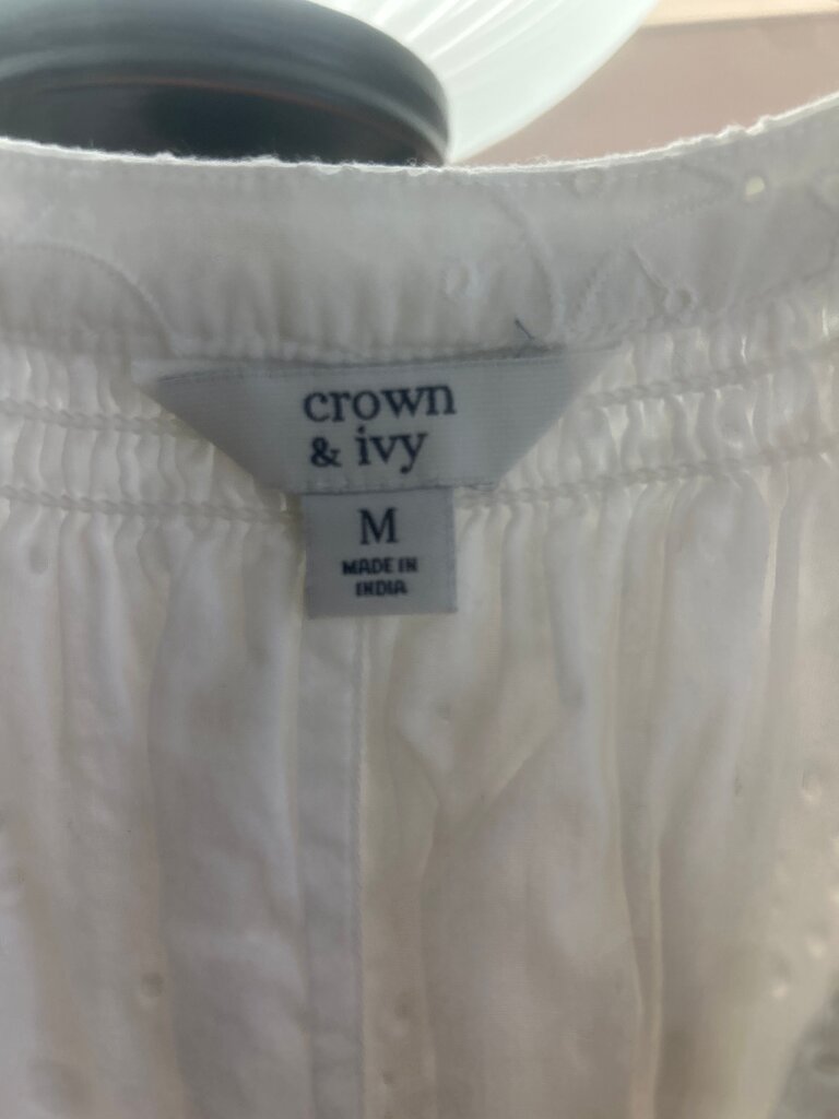 Crown & Ivy White Embroidered Blouse