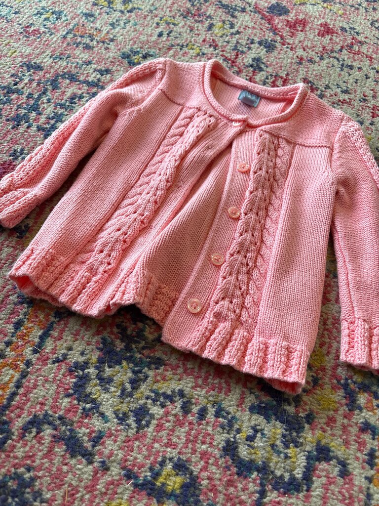 babyGap Pink Cable Knit Cardigan