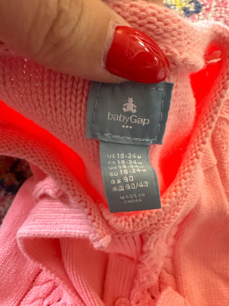 babyGap Pink Cable Knit Cardigan