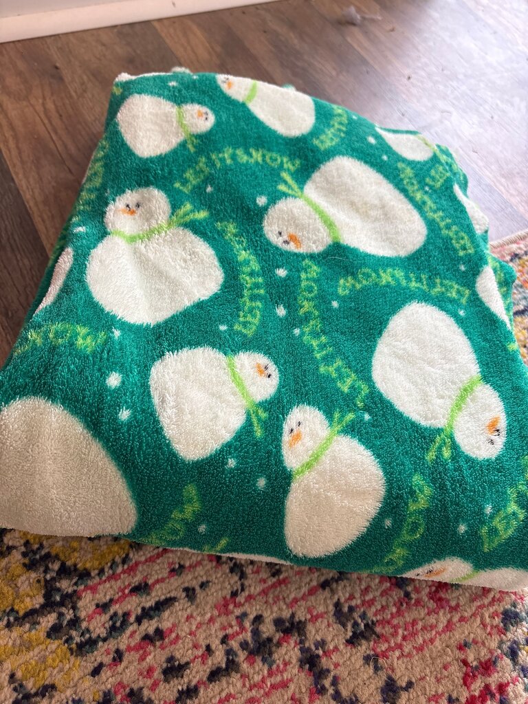Snowman Print Fleece Blanket