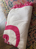 Pink and Cream Decorative Throw Blanket