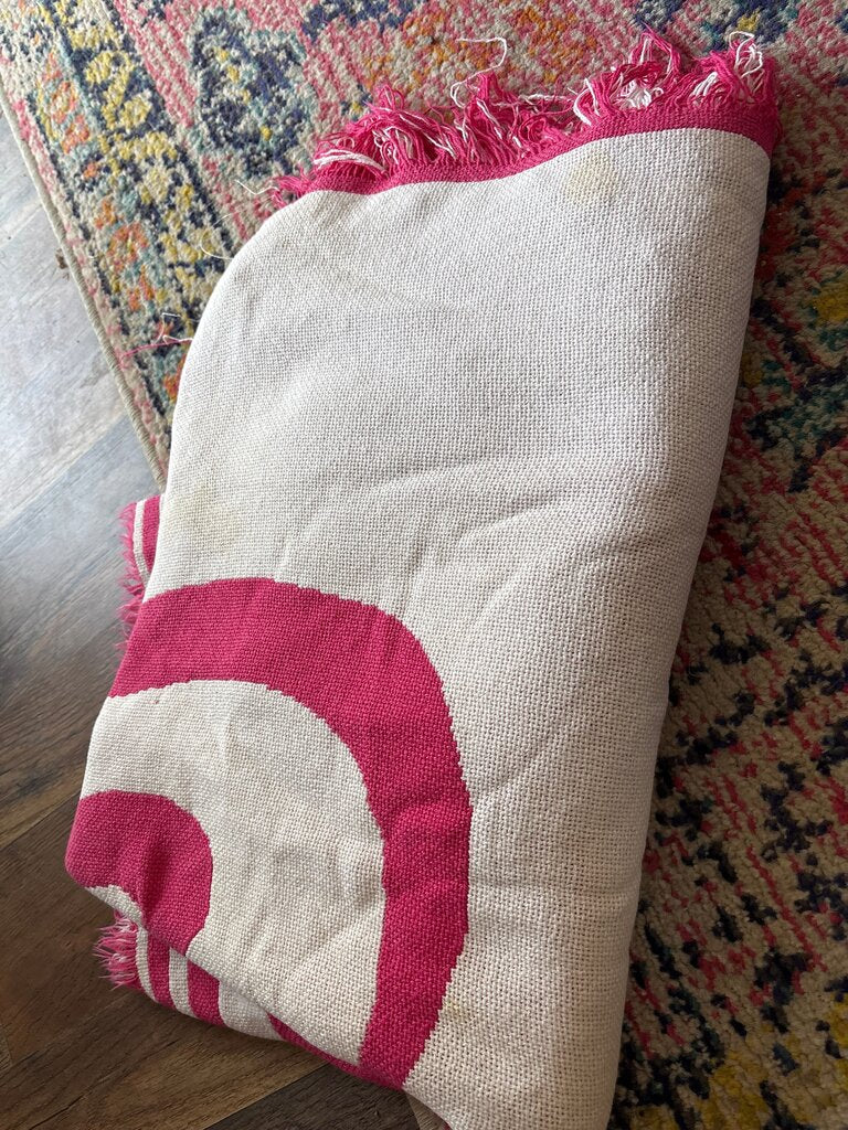 Pink and Cream Decorative Throw Blanket