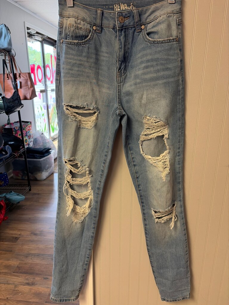 Distressed Light Blue Jeans