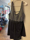 Striped Black and White Swim Dress