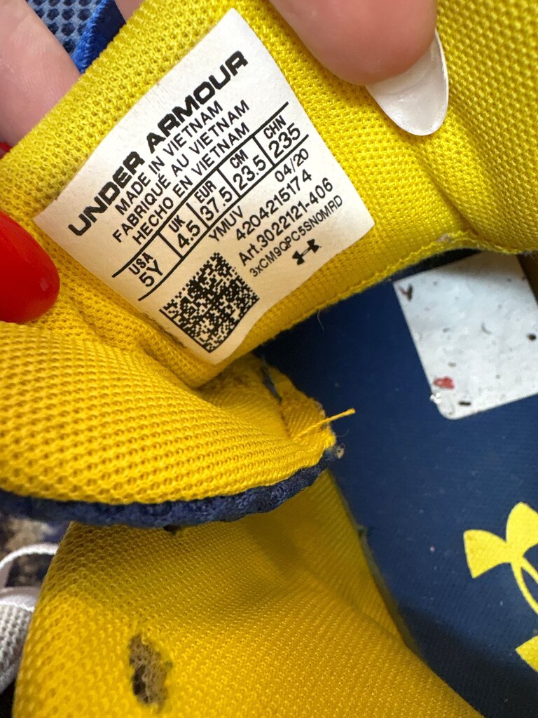 Under Armour Blue and Yellow Athletic Shoes