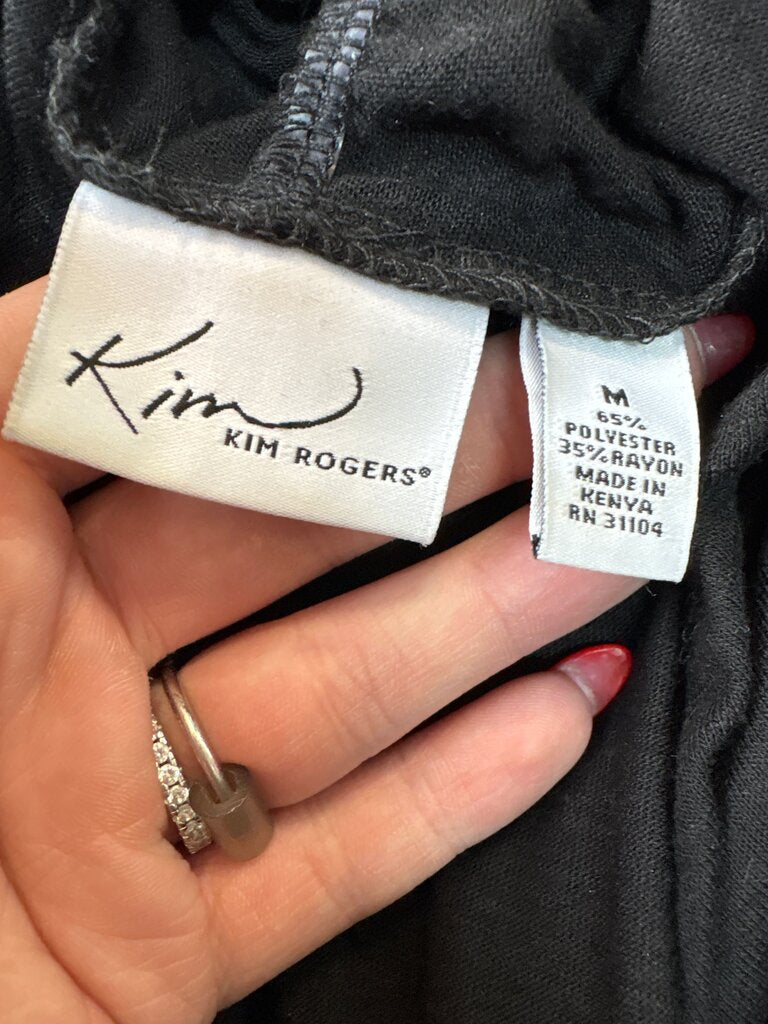 Kim Rogers Black and Striped Layered Top