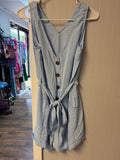 Blue Button-Up Romper