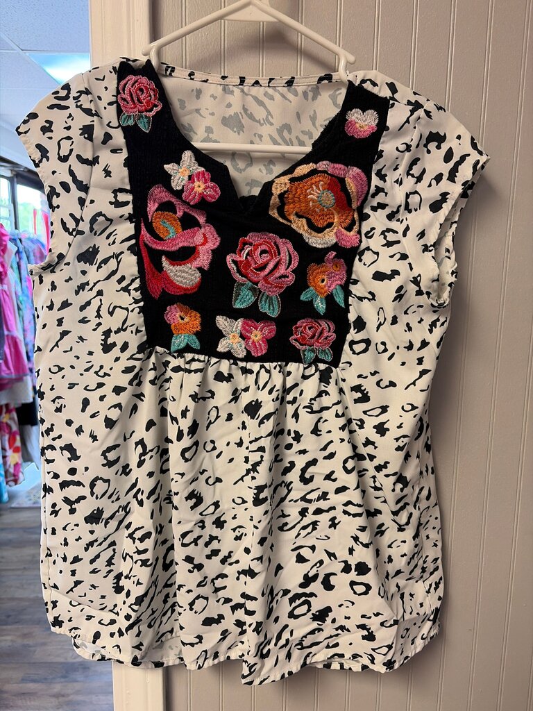 Embroidered Floral Blouse