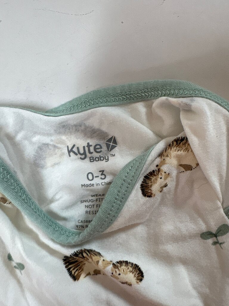 Kyte Baby Hedgehog Print Onesie 0-3 Months