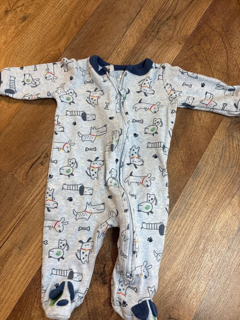 Koala Baby Dog Print Zip-Up Pajama