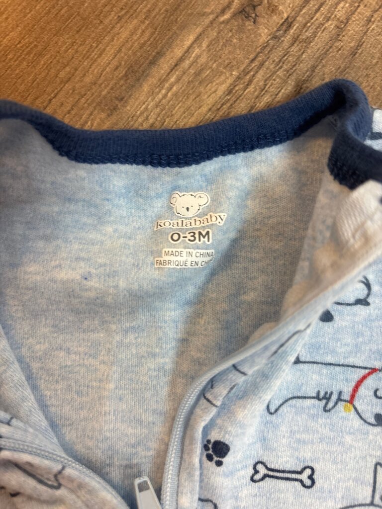 Koala Baby Dog Print Zip-Up Pajama