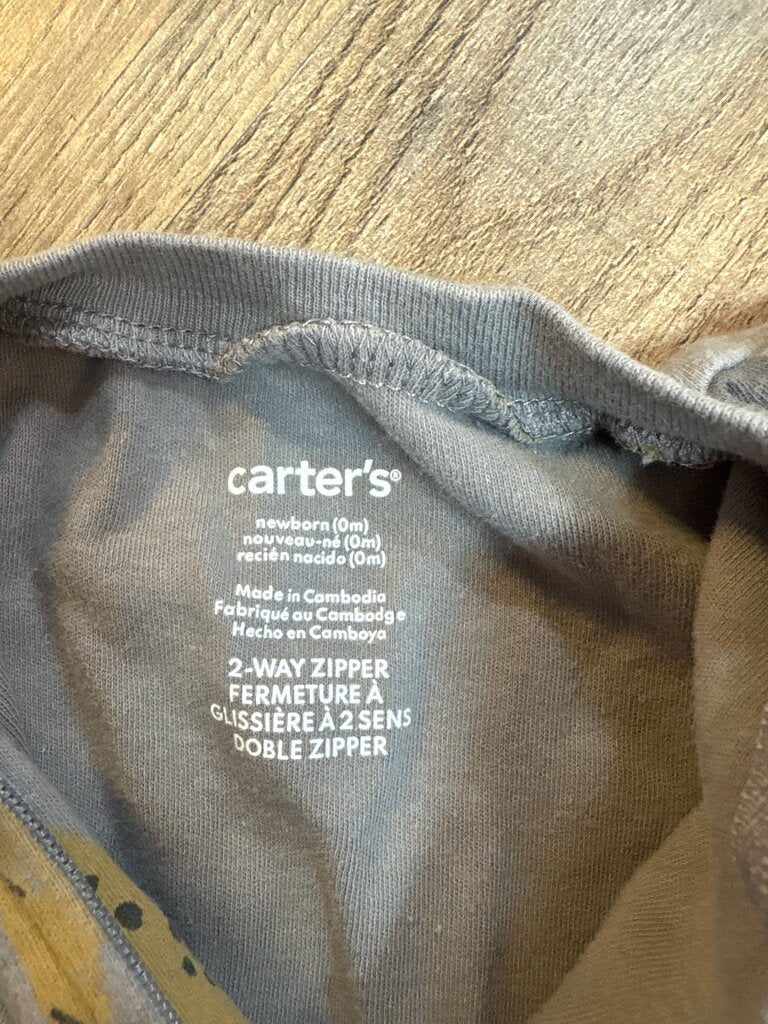 Carter's Newborn Animal Print Zippered Footed Pajama