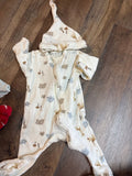 Organic Baby Pajama Set with Animal Print