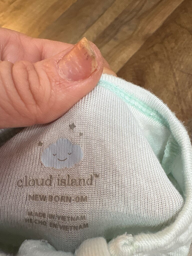 Cloud Island Mint Green Zip-Up Sleep Suit