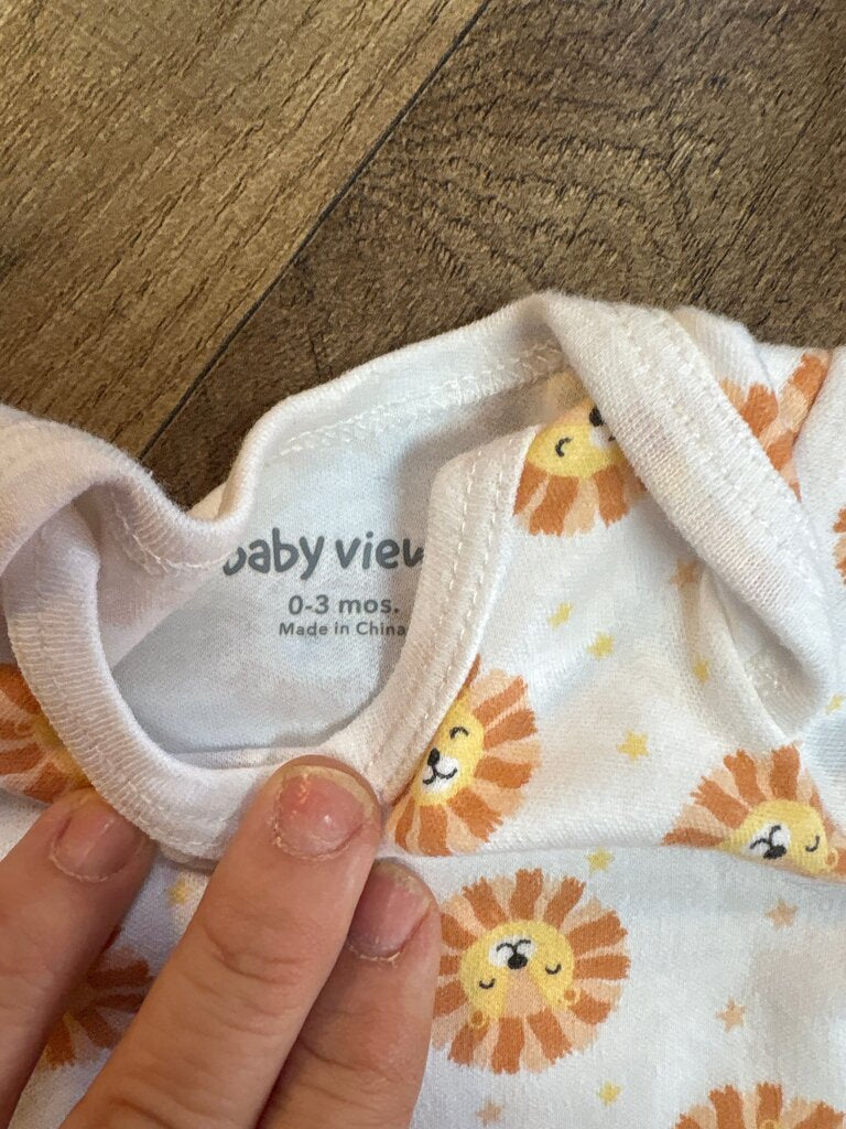 Baby Lion-Print Onesie 0-3 Months