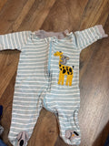 Koala Baby Infant Striped Footed Outfit with Giraffe