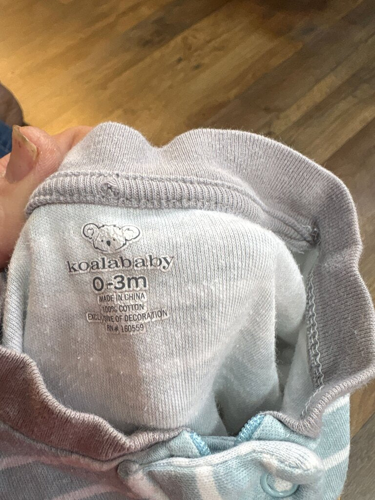 Koala Baby Infant Striped Footed Outfit with Giraffe