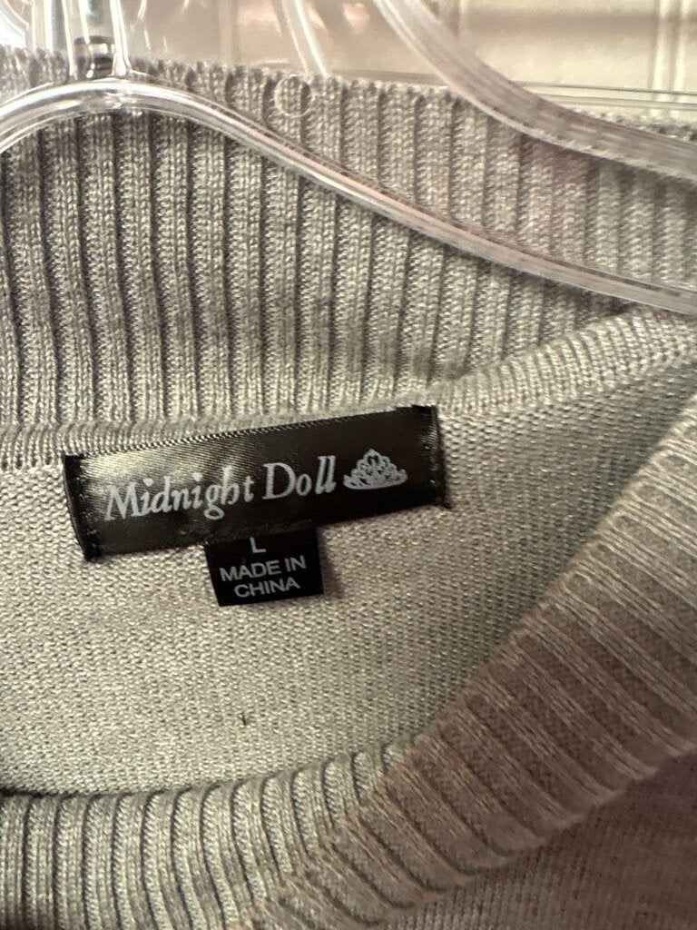 Midnight Doll Grey Sweater Dress with Sparkles