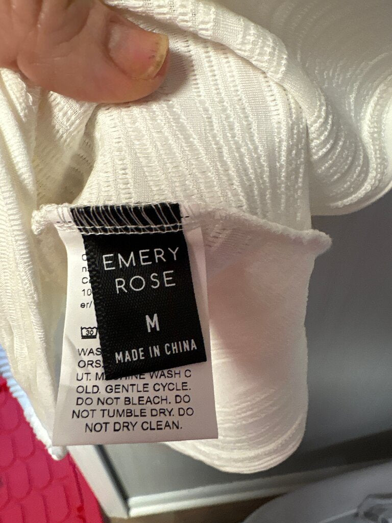 Emery Rose Textured White Top