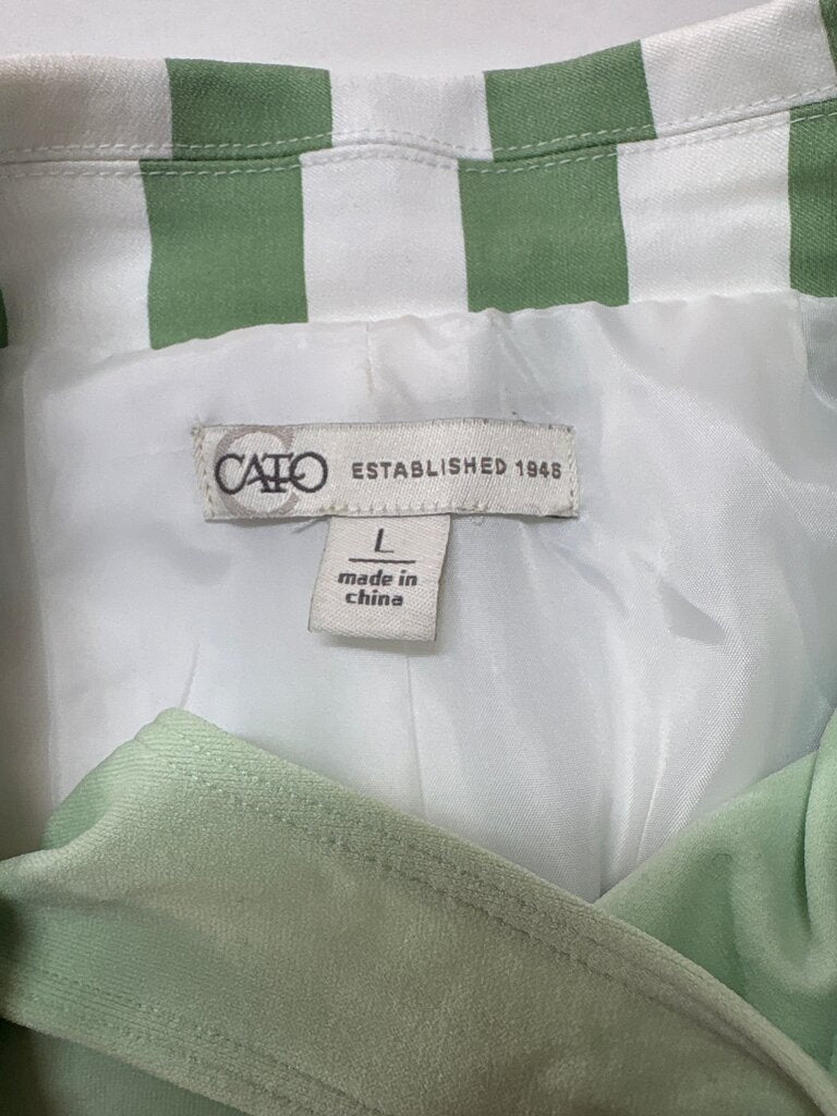 Cato Green and White Striped Blazer