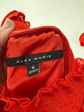 Alex Marie Red Dress with Floral Trim
