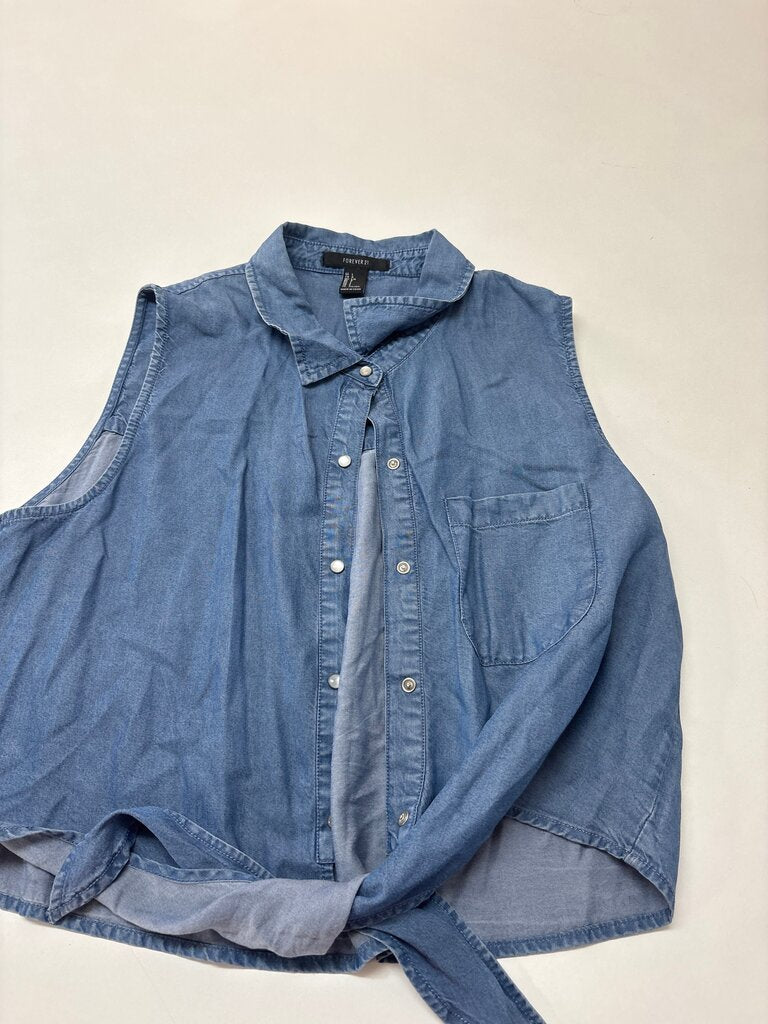 Forever 21 Denim Sleeveless Shirt