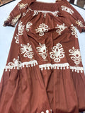 Brown Embroidered Bohemian Dress