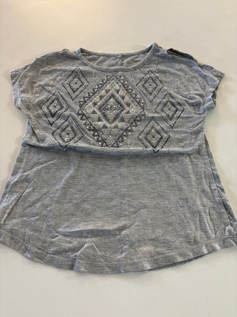 Justify Girls' Gray Short Sleeve Shirt with Glitter Design