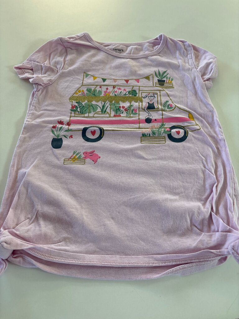 Carter's Pink T-Shirt with Floral Van Design