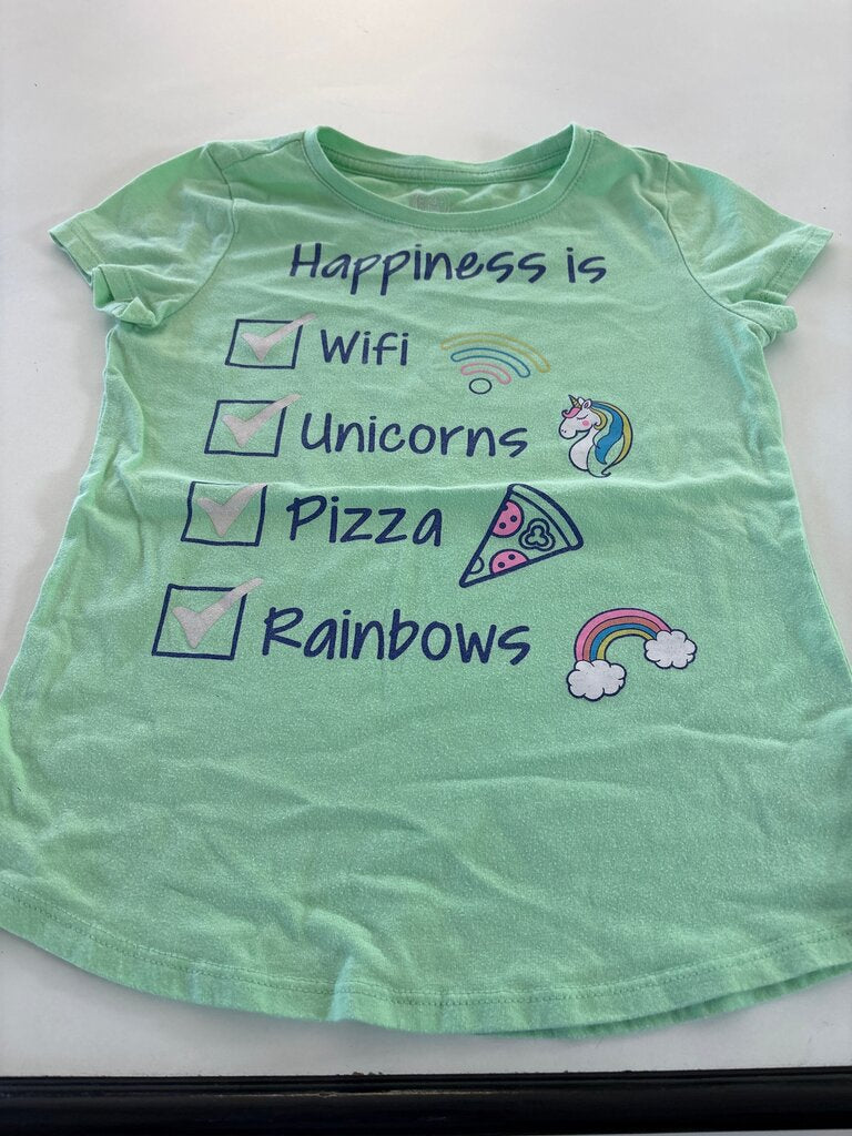 Happiness is Wifi Unicorns Pizza Rainbows T-Shirt