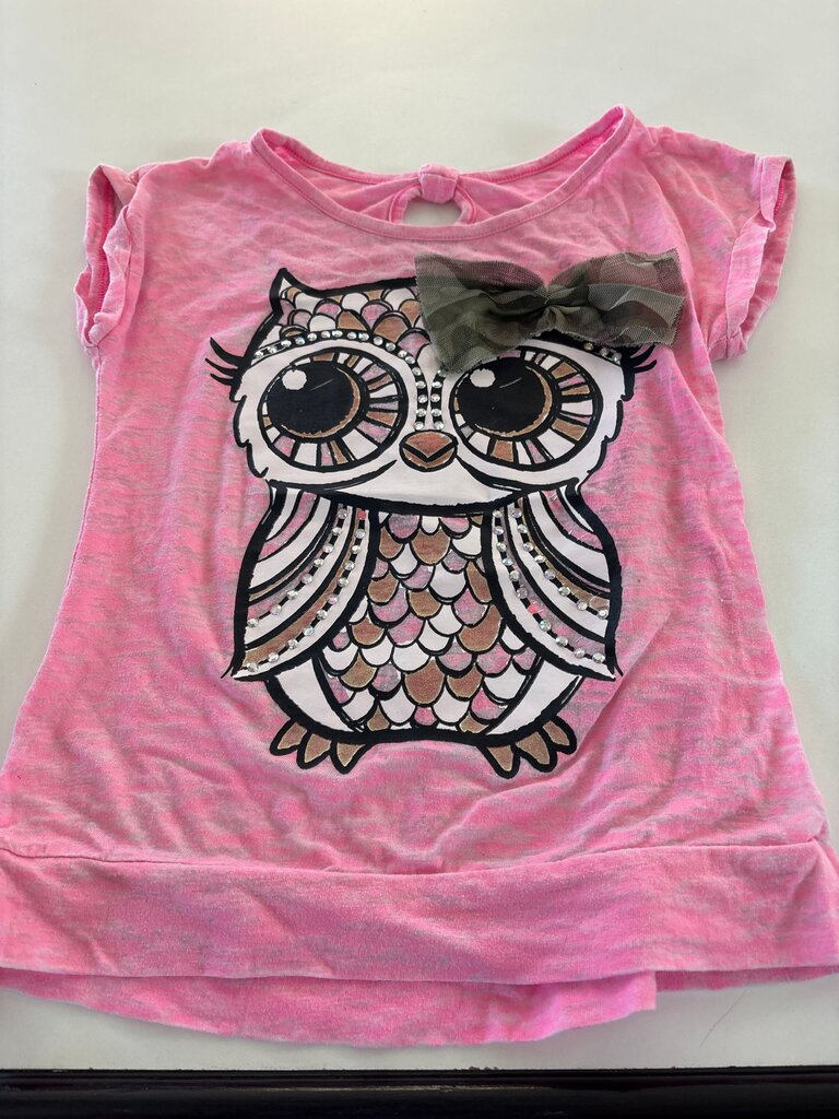 Justice Girls Pink Owl Graphic Tee