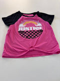 Justice Girls' Pink and Black T-Shirt