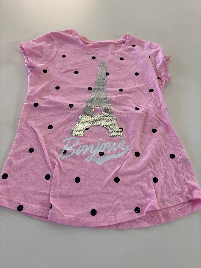 Justice Girls' Pink Eiffel Tower T-Shirt