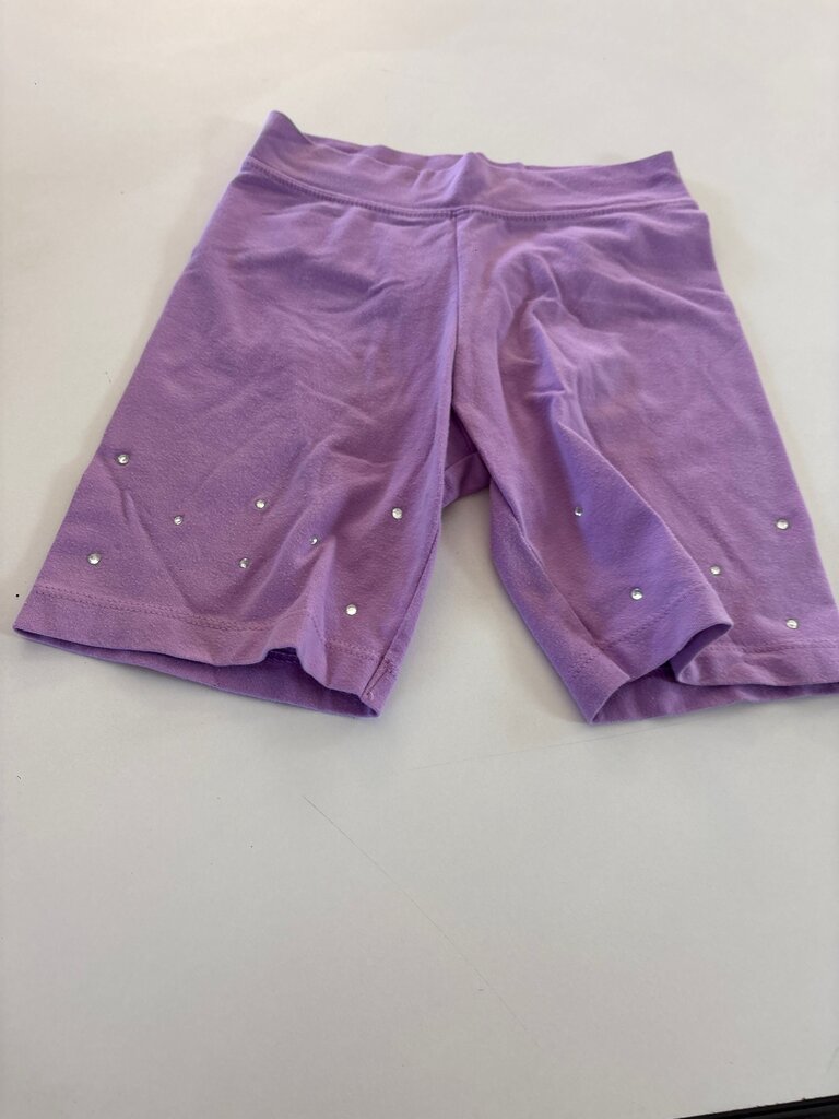 Purple Stretchy Shorts with Rhinestones