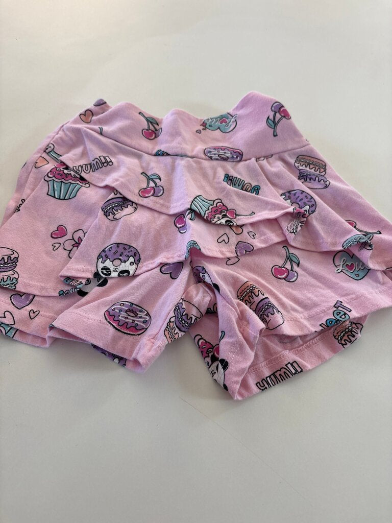 365 Kids Pink Ruffled Cupcake Print Shorts