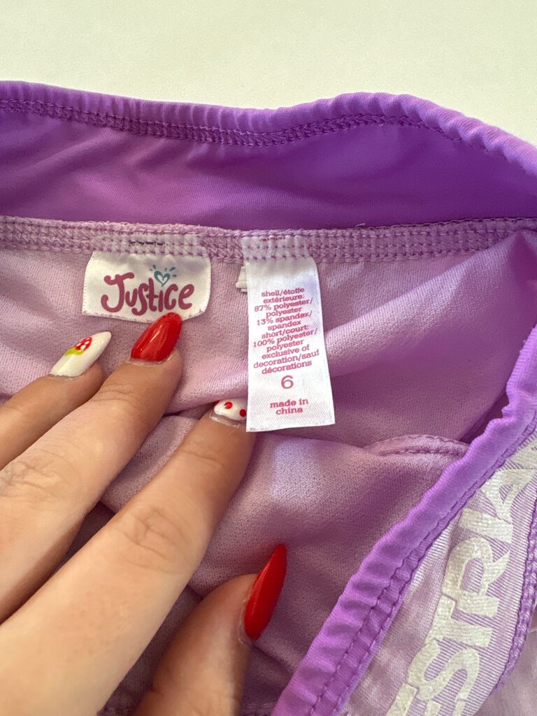 Justice Girls' Purple Athletic Shorts