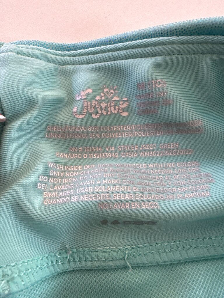 Justice Girls' Shiny Aqua Shorts