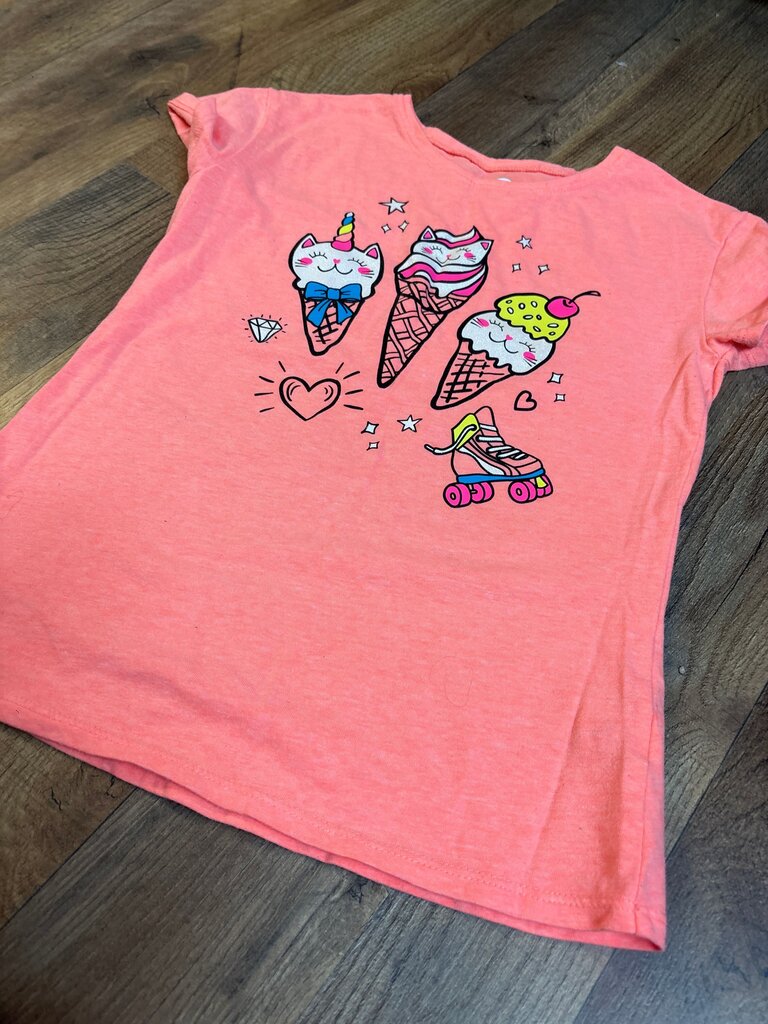 Kids Coral Ice Cream Graphic Tee