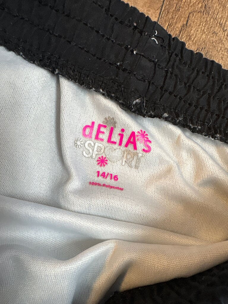 dELiA's Girls' Black Shorts with Pink Trim