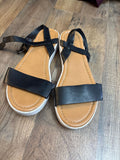 Black Strappy Flat Sandals
