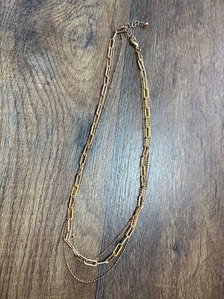 Layered Gold Chain Necklace