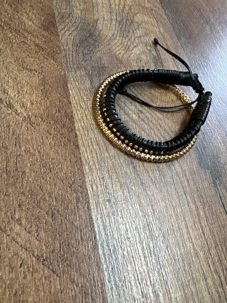 Beaded Leather Wrap Bracelet