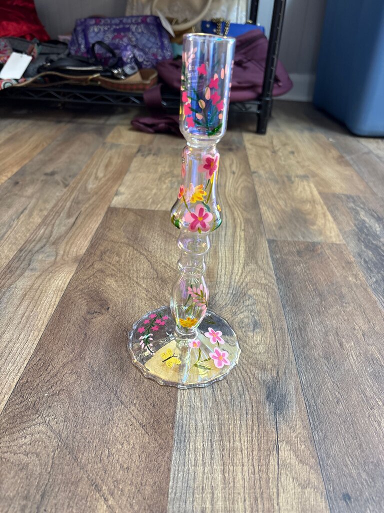 Decorative Floral Glass Candle Holder