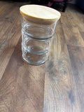 Stackable Glass Storage Jars with Wooden Lid