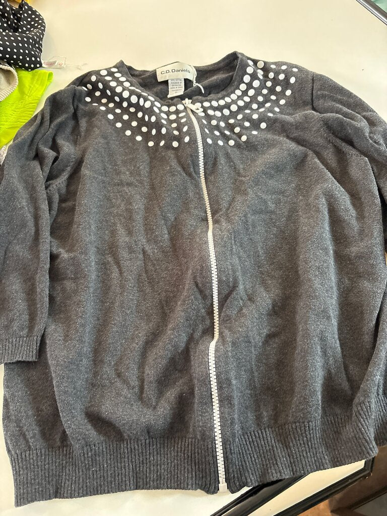 C.D. Daniels Gray Zip-Up Cardigan