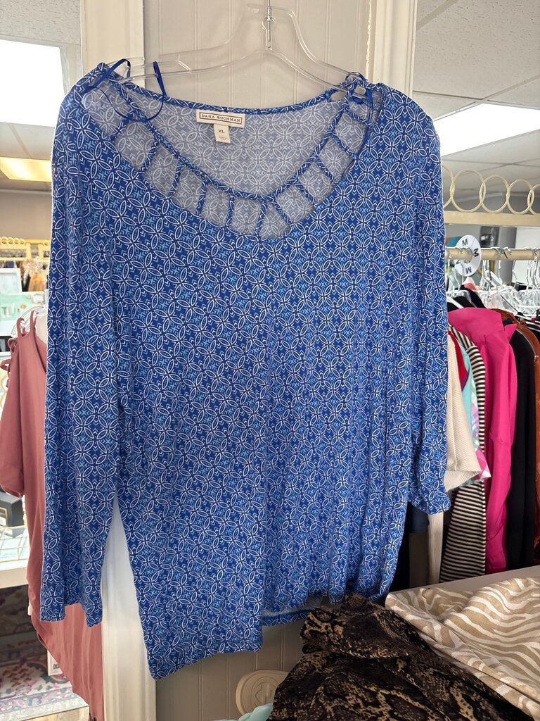 Dana Buchman Women's Blue Long Sleeve Top