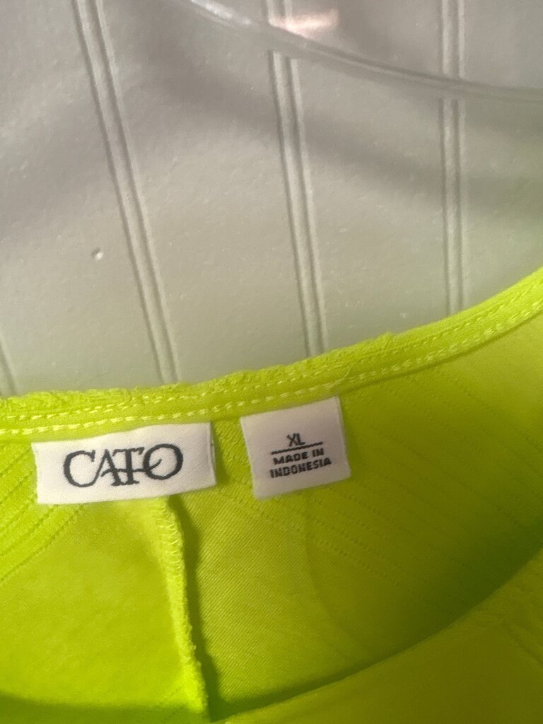 Cato Women's XL Neon Yellow Top