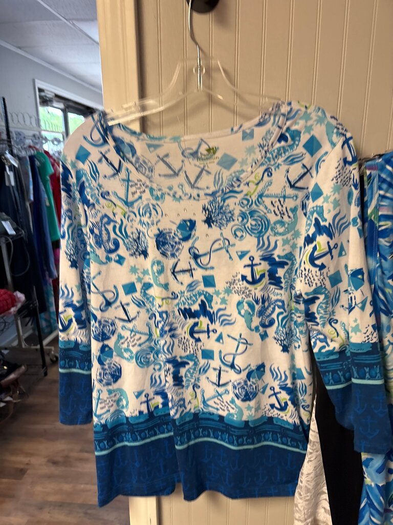 Palm Harbour Women's Blue Nautical Themed Top